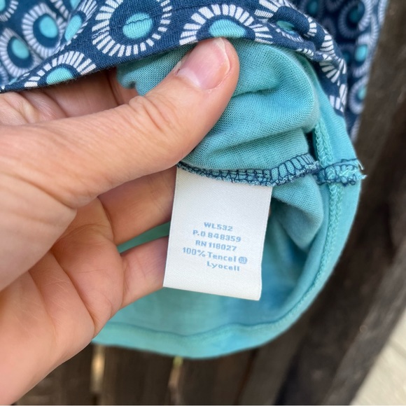 Boden Double Layer Tencel Blue Circle Print Top Sz 8 - Picture 9 of 14